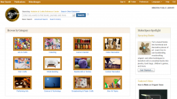 Screenshot of Hobbies & Crafts Reference Center homepage.