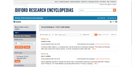 Screenshot of Oxford Research Encyclopedias homepage.