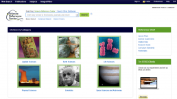 Screenshot of Science Reference Center homepage.