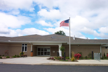 Front view of the Minerva Public Library Building